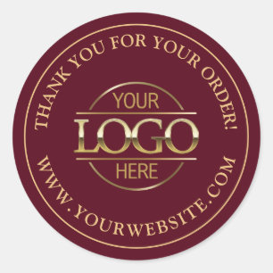 Minimal Custom Business Logo Promotionele Bourgogn Ronde Sticker