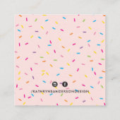 MINIMAL CUSTOM LOGO moderne blush roze sprinkles Vierkante Visitekaartje (Achterkant)