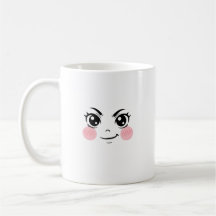 Minimal Cute Anime Face Mug