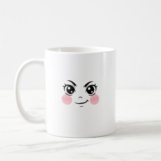 Minimal Cute Anime Face Mug (Gauche)