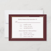 Minimal Dark Burgundy Gold Menu Selection RSVP (Devant)