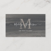 Minimal Dark Grey Brush Scannable QR-code Visitekaartje (Voorkant)