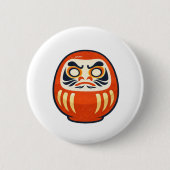 Minimal Daruma – Japanese Folk Art Pin Button (Voorkant)