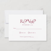 Minimal Deep Burgundy Script Wedding RSVP Kaartje (Voorkant)