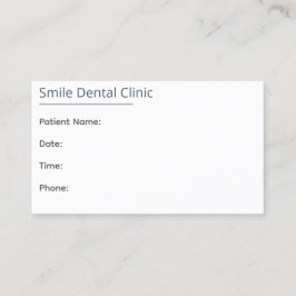 Minimal Dental Appointment Card One Line Afsprakenkaartje