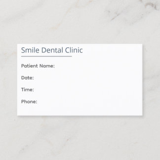 Minimal Dental Appointment Card One Line Afsprakenkaartje