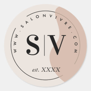 Minimal Designer Beauty Salon Business Logo Class Ronde Sticker