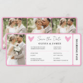 Minimal Destination Wedding Boarding Pass Invite Kaart (Voorkant / Achterkant)