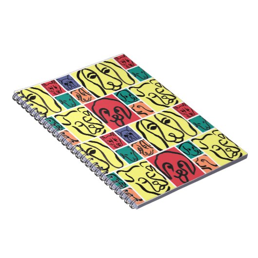 Minimal Dogs Line Art Collage Notitieboek (Rechterzijde)