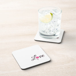 Minimal Dotted Heart Design Bier Onderzetter