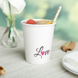 Minimal Dotted Heart Design Papieren Bekers