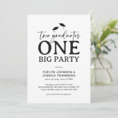 Minimal Double Graduation Party  Kaart (Staand voorkant)