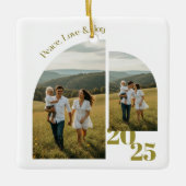 Minimal Double Sided Arch Two Photo Keramisch Ornament (Voorkant)