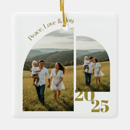 Minimal Double Sided Arch Two Photo Keramisch Ornament (Voorkant)