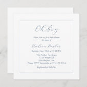 Minimal Dusty Blue Oh Boy Baby shower Kaart (Voorkant / Achterkant)