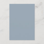 Minimal Dusty Blue Roos Wedding Details Informatiekaartje (Achterkant)