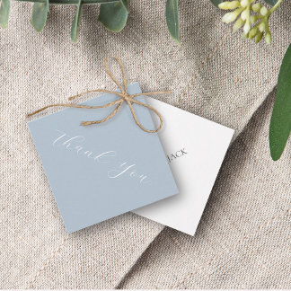 Minimal Dusty Blue Wedding Dank u Bedankjes Labels