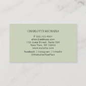 Minimal, Écriture manuelle, Carte de visite vert c (Dos)