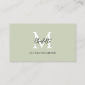 Minimal, Écriture manuelle, Carte de visite vert c (Devant)