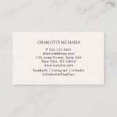 Minimal, Écriture manuscrite, Carte de visite beig (Dos)