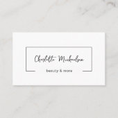 Minimal, écriture manuscrite, Carte de visite blan (Devant)