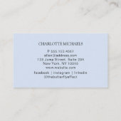 Minimal, Écriture manuscrite, Carte de visite bleu (Dos)