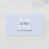 Minimal, Écriture manuscrite, Carte de visite bleu (Devant)