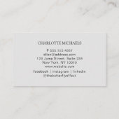 Minimal, écriture manuscrite, Carte de visite gris (Dos)