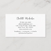 Minimal, Écriture manuscrite, Carte de visite noir (Dos)