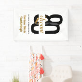 Minimal Eighty & Elegant Black Gold 80e verjaardag Spandoek (Insitu)