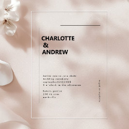 Minimal, Einladung Acryl Uitnodigingen