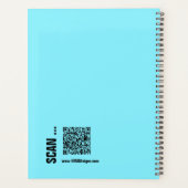 Minimal Electric-Blue Black Logo Motto Workout Planner (Achterkant)