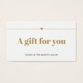 Minimal Elegant Blanc Faux Gold Line Coeur Beauté (Devant)