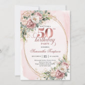 Minimal Elegant Blush 50th Birthday Invitation (Devant)