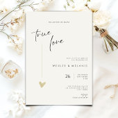 Minimal Elegant Calligraphy Typo Wedding  Kaart