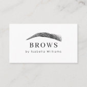 Minimal Elegant Eyebrow Salon QR-Code Visitekaartje (Voorkant)