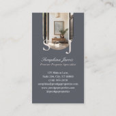 Minimal Elegant Key Monogram Stylish Arch Photo Visitekaartje (Achterkant)