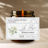 Minimal Elegant Lily Candle Jar Label Voedselcontainer Etiket
