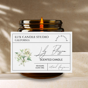 Minimal Elegant Lily Candle Jar Label Voedselcontainer Etiket