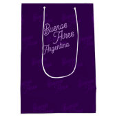 Minimal, Elegant, Pattern Buenos Aires, Argentina Medium Cadeauzakje (Achterkant)