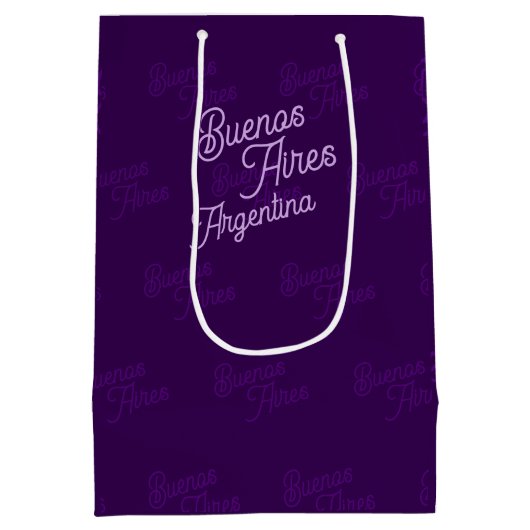 Minimal, Elegant, Pattern Buenos Aires, Argentina Medium Cadeauzakje (Achterkant)