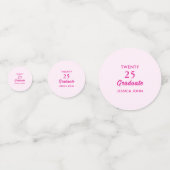 Minimal Elegant Pink klasse van 2025 afstuderen Confetti (Voorkanten)