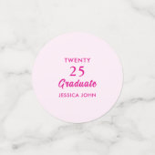 Minimal Elegant Pink klasse van 2025 afstuderen Confetti (Kleine voorkant)