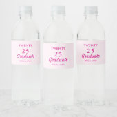 Minimal Elegant Pink klasse van 2025 afstuderen Waterfles Etiket (Flessen)