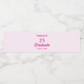 Minimal Elegant Pink klasse van 2025 afstuderen Waterfles Etiket (Enkel label)