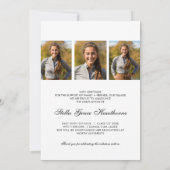 Minimal Elegant Script Photo Graduation Aankondiging (Achterkant)