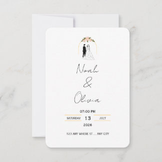 Minimal Elegant Script Wedding Invitation