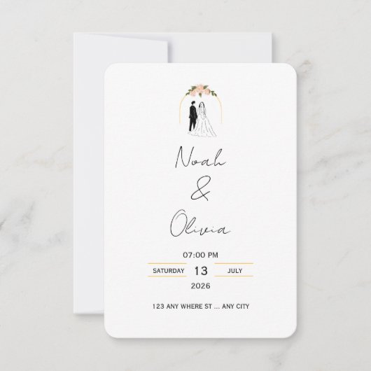 Minimal Elegant Script Wedding Invitation (Devant)