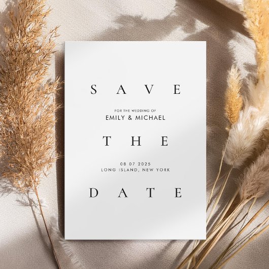 Minimal Elegant Typography Wedding Save the Date