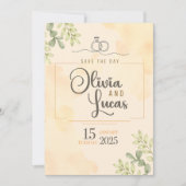 Minimal Elegant Watercolor Wedding Invitation (Devant)